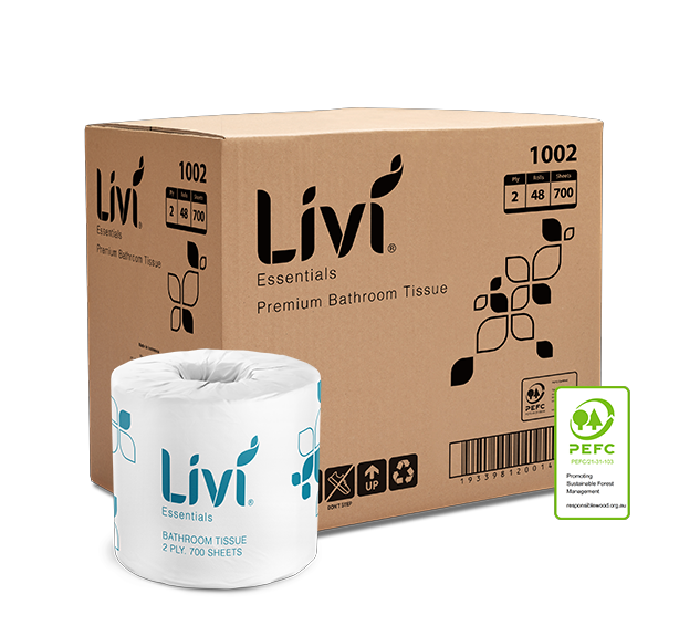 LIVI ESSENTIALS 2PLY TOILET TISSUE (CTN 48 - 700 SHEETS)