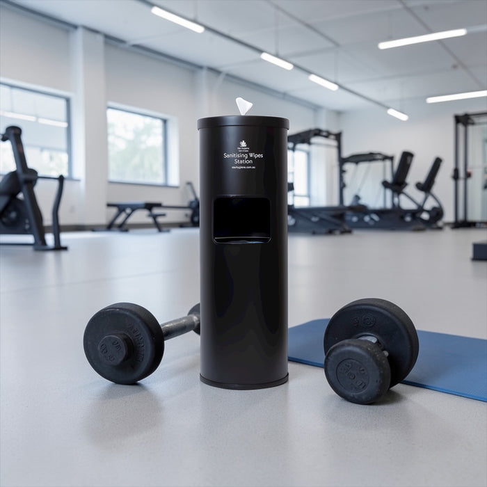 Sanitising Wipes Floor Stand – Matte Black | Star Hygiene Wipe Station