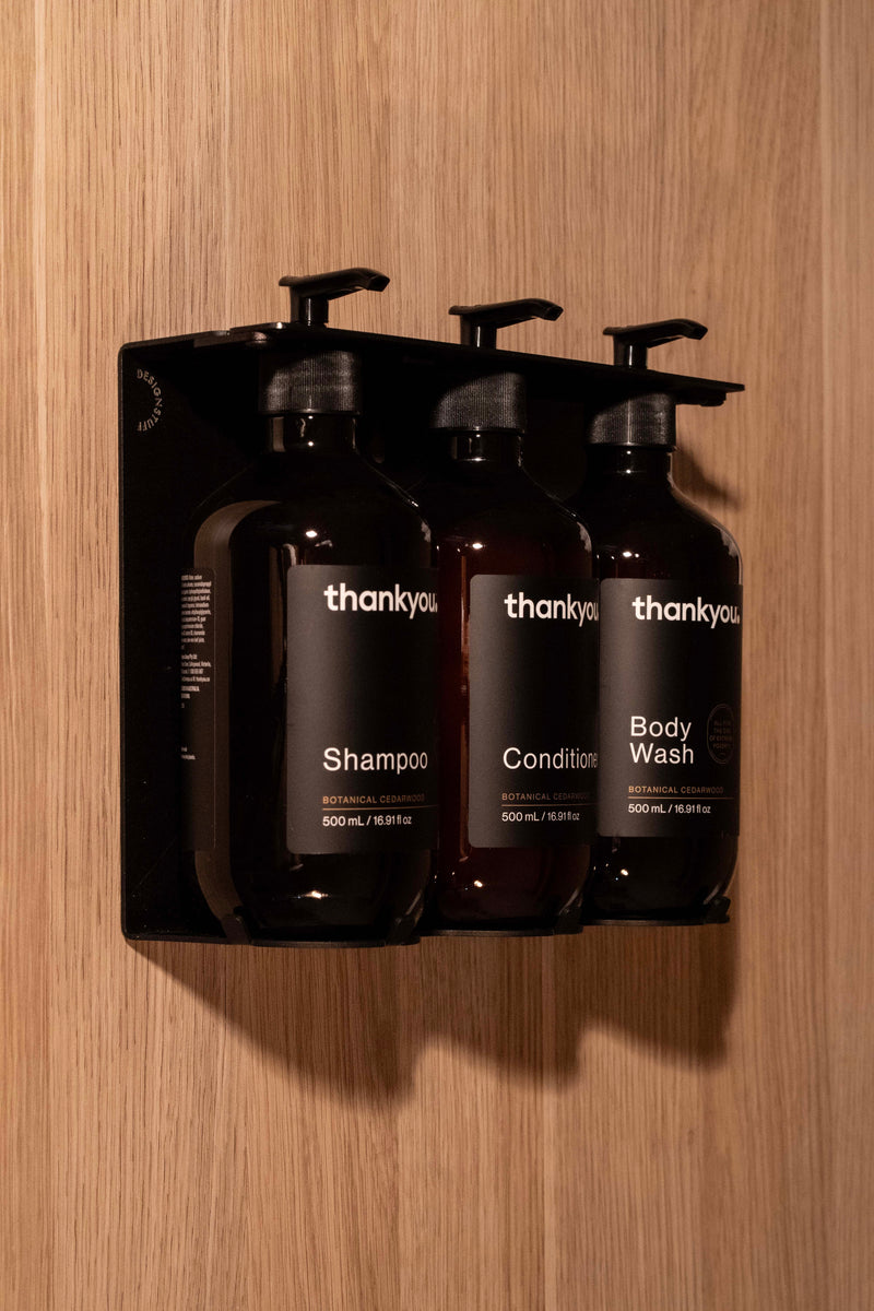 Designstuff Lockable Soap Dispenser Holder, Triple 500ml, Black (17636)