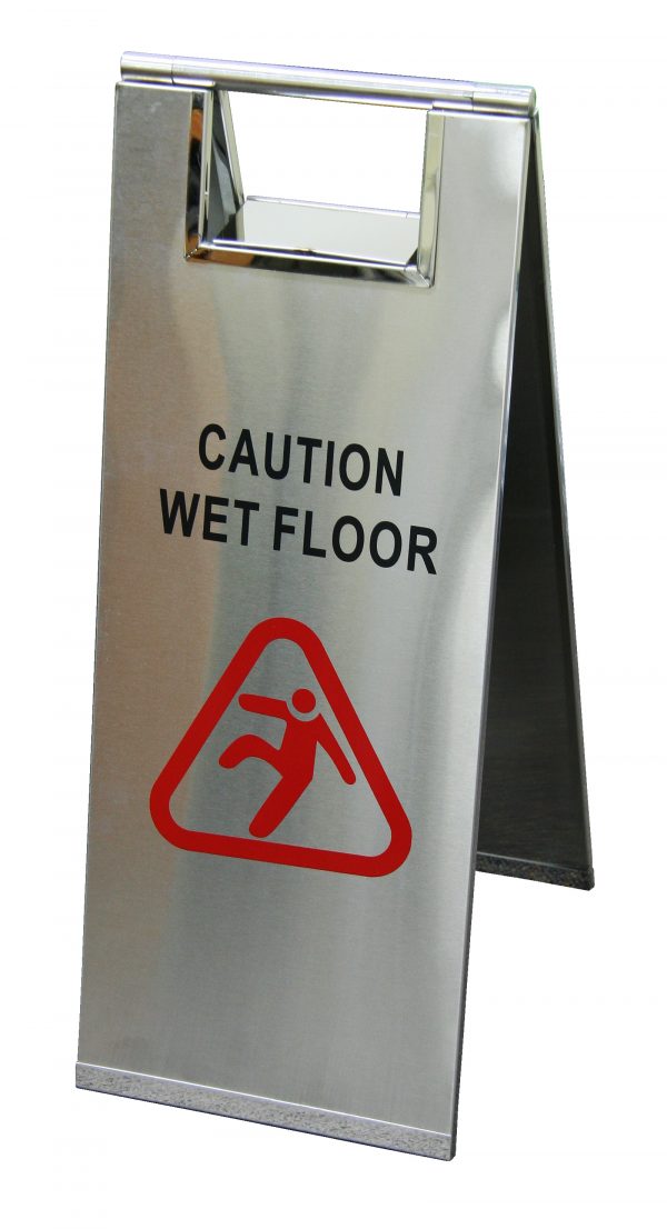 EDCO Stainless Steel A-Frame Sign | Premium Wet Floor Safety Sign for Hotels & Commercial Spaces