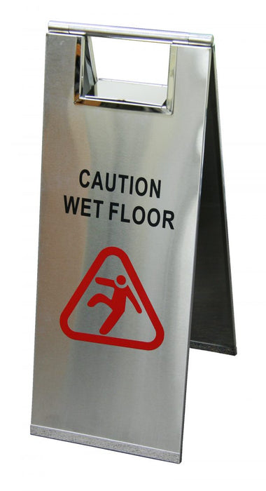 EDCO Stainless Steel A-Frame Sign | Premium Wet Floor Safety Sign for Hotels & Commercial Spaces