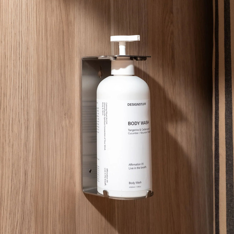 DESIGNSTUFF Lockable Soap Dispenser Holder, Single 500ml, Brushed Steel (19146)