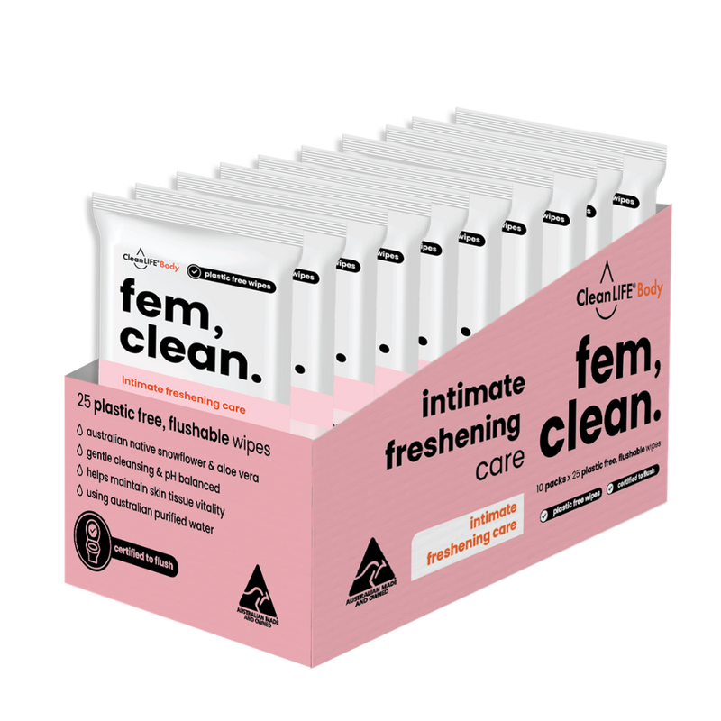 CleanLIFE Fem Clean Wipes (CTN 10)