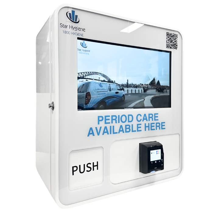 STAR HYGIENE SMALL SMART CASHLESS VENDING MACHINE WITH ADVERTISING POTENTIAL