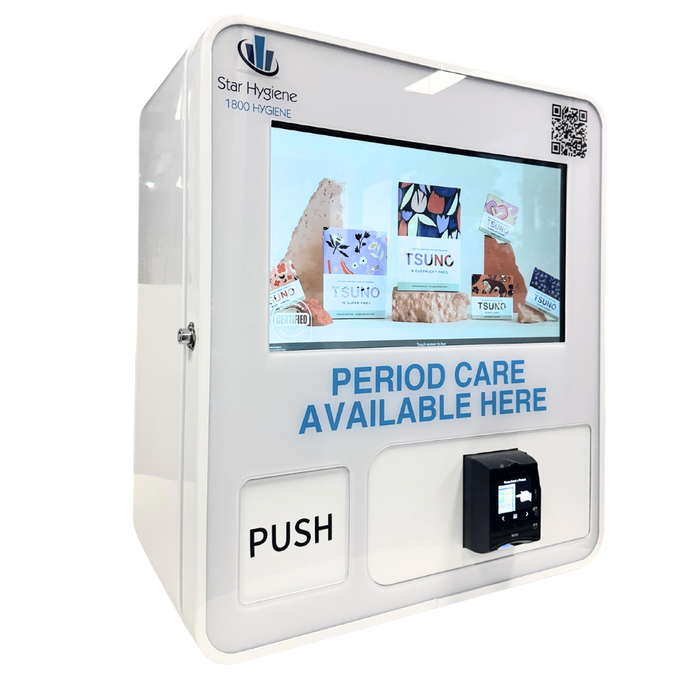 STAR HYGIENE SMALL SMART CASHLESS VENDING MACHINE WITH ADVERTISING POTENTIAL