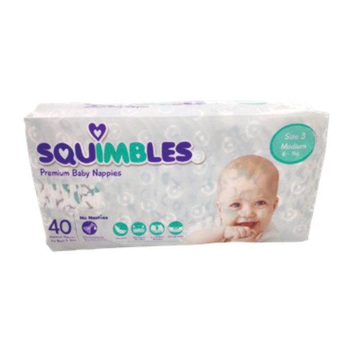 NAPPIES SQUIMBLES PREMIUM S-3 M S 6-11KG CTN 160