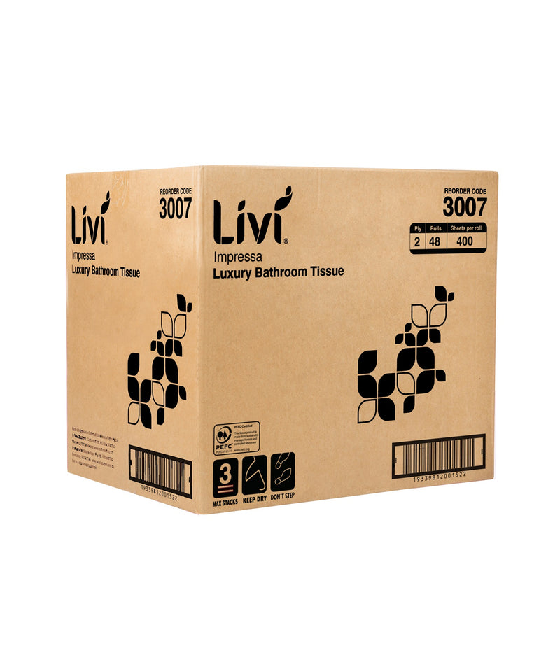 LIVI IMPRESSA 2PLY TOILET TISSUE (CTN 48 - 400 SHEETS)