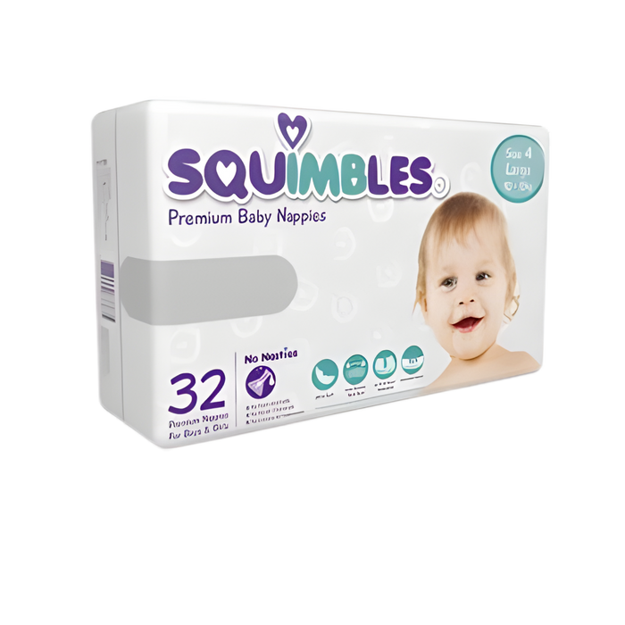 NAPPIES SQUIMBLES PREMIUM S-4 LARGE 10-15KG CTN128
