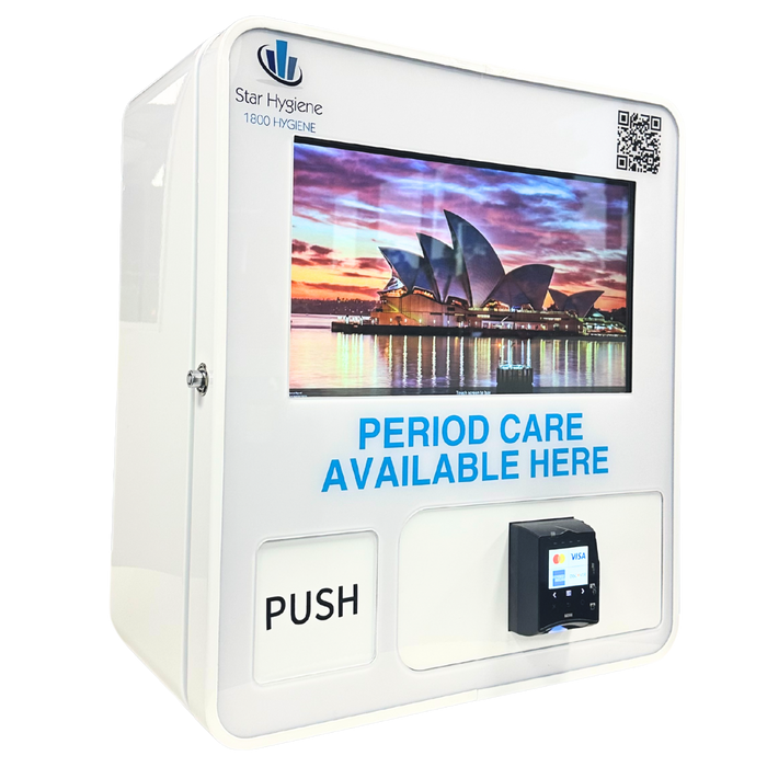 STAR HYGIENE SMALL SMART CASHLESS VENDING MACHINE WITH ADVERTISING POTENTIAL