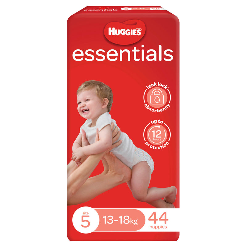 Huggies Essentials Nappies Size 5 - Walker (15-18Kg) - Carton Of 176 (44 X 4)