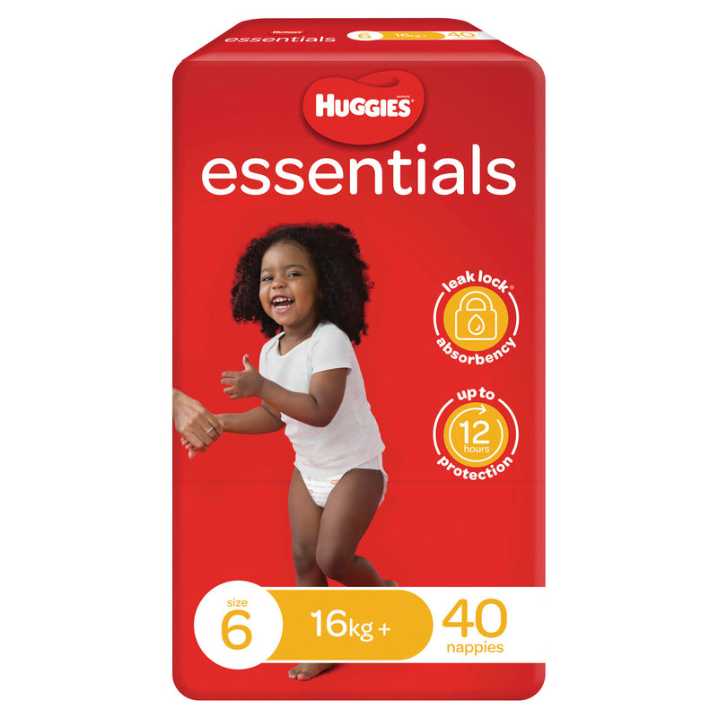 Huggies Essentials Nappies Size 6 - Junior (16+Kg) - Carton Of 160 (40 X 4)