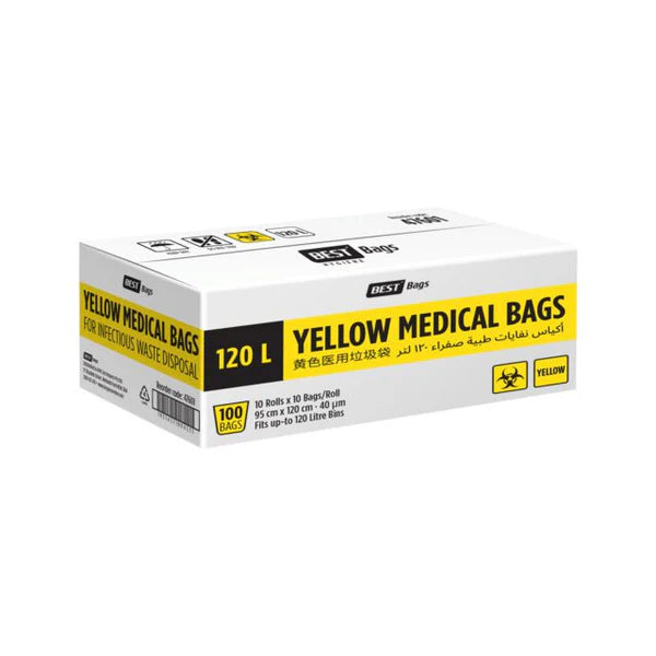 240L Yellow Clinical Waste Bags Roll (CTN 10) | Biodegradable Medical Waste Bags