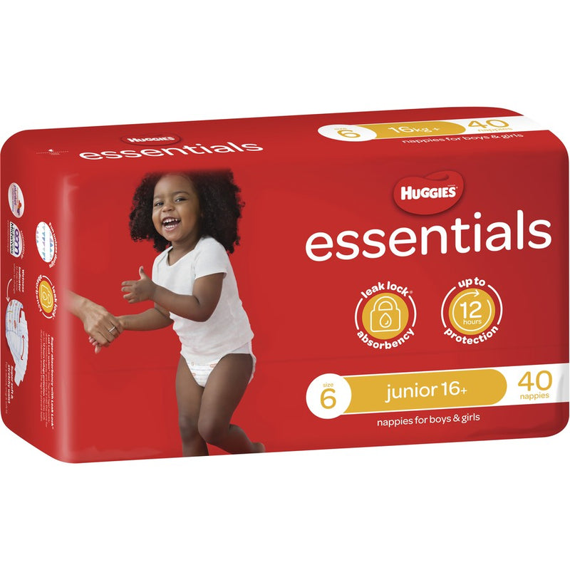 Huggies Essentials Nappies Size 6 - Junior (16+Kg) - Carton Of 160 (40 X 4)