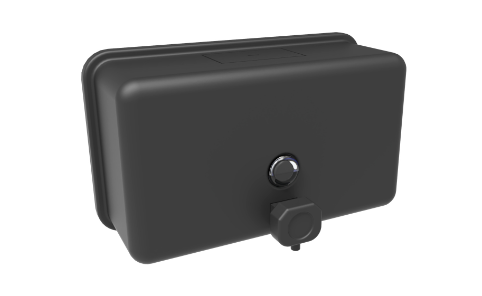 Matte Black Soap Dispenser 1.2L – Horizontal, AS1428.1 Compliant