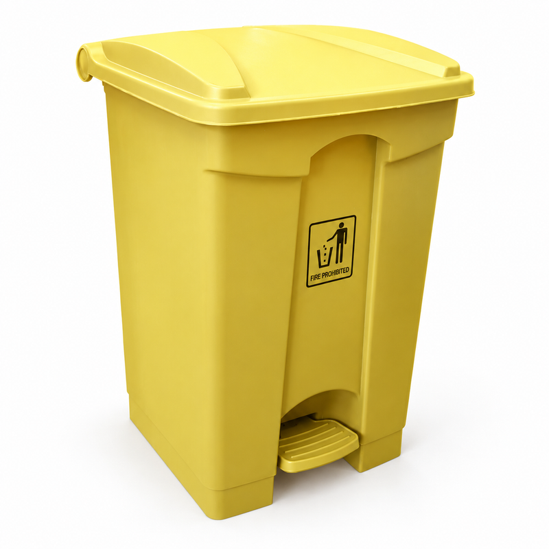 Yellow Medical & Clinical Waste Pedal Bin 68L