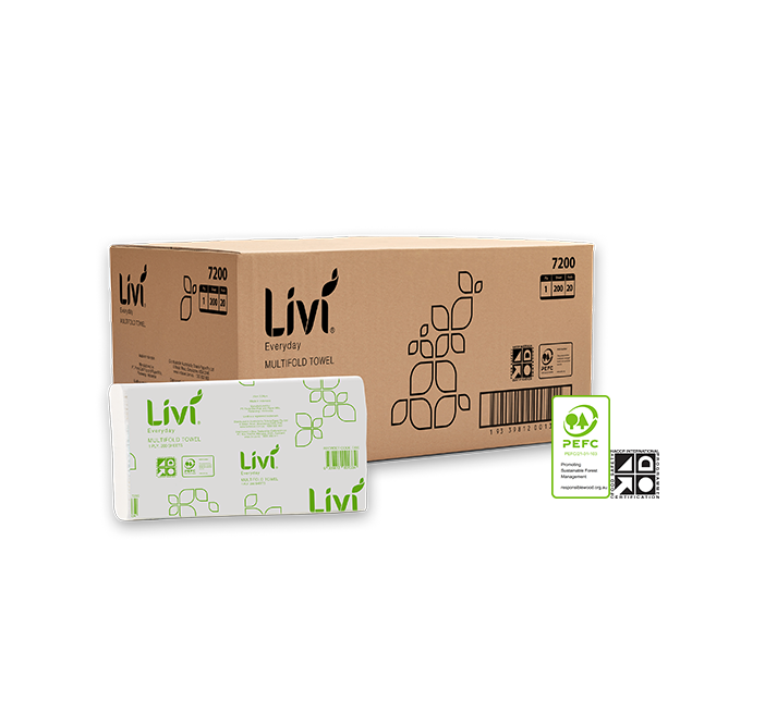 LIVI EVERYDAY/BASICS 1PLY MULTIFOLD HAND TOWEL (7200)