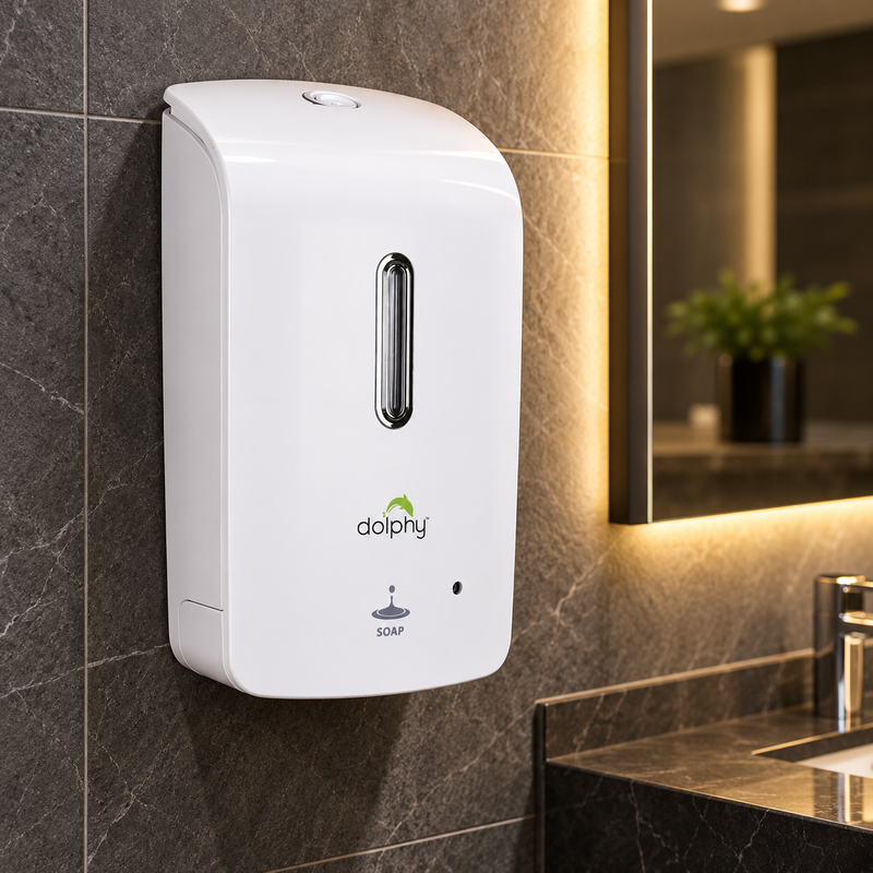 Dolphy Plaza Automatic Soap/Sanitiser Dispenser (1000mL - White) | Commercial Soap Dispenser Australia