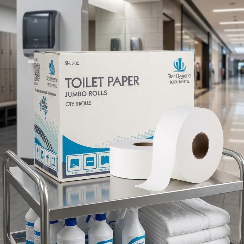 Jumbo Toilet Paper 2 Ply 300m (CTN 8) | Star Hygiene – Made in Australia