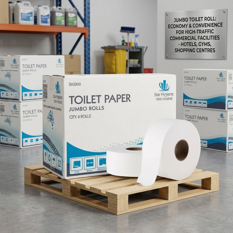 Jumbo Toilet Paper 2 Ply 300m (CTN 8) | Star Hygiene – Made in Australia