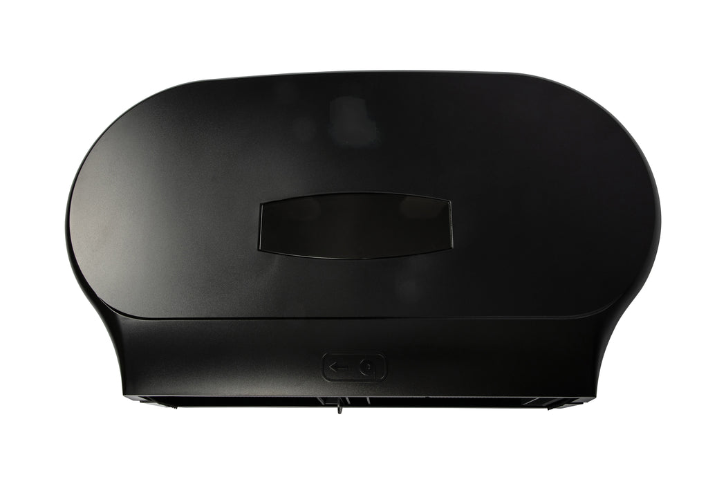 Black Double Jumbo Toilet Roll Dispenser | Lockable Commercial Holder