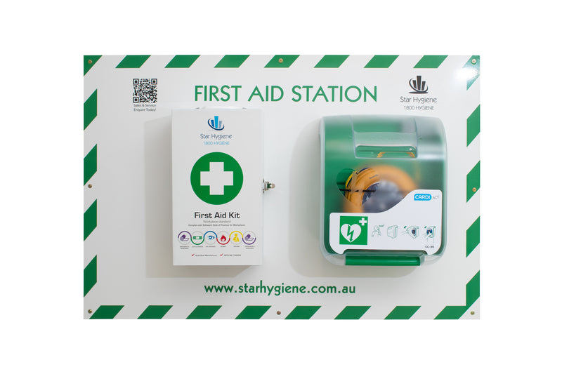 FIRST RESPONSE STATION - DEFIB + MODULAR FIRST AID KIT