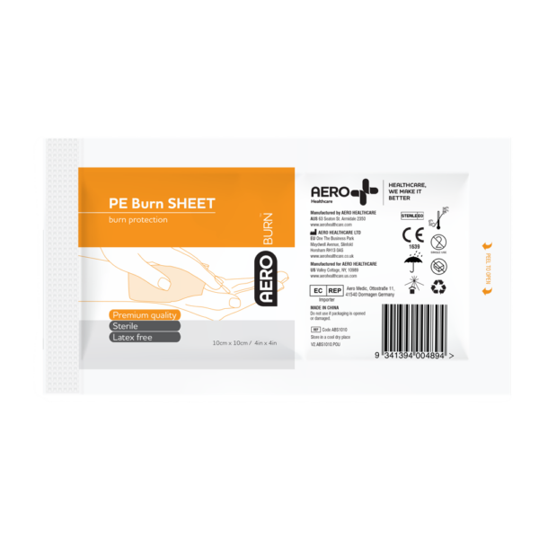 AEROBURN Polyethylene Burn Sheet 10 x 10cm Box/25