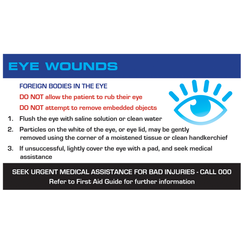 AEROGUIDE Eye Wound First Aid Card