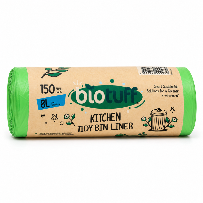 Biotuff Compostable Kitchen Tidy Bin Liners 8L | 1200 Bags | AS4736 Certified