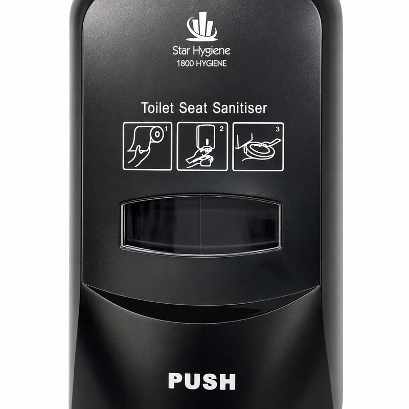 Star Hygiene Toilet Seat Sanitiser Dispenser (Black) - Complete Kit