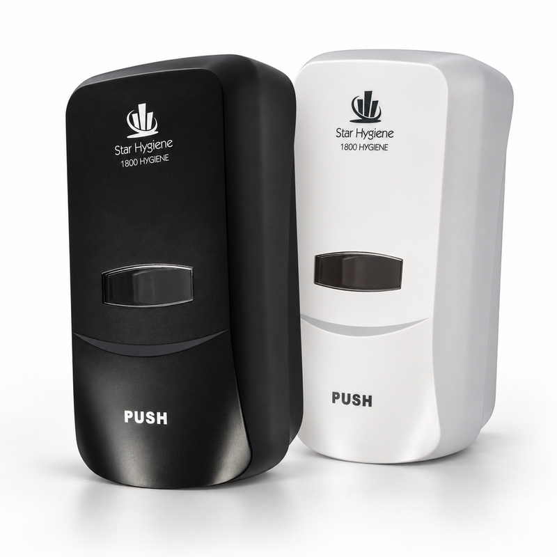Star Hygiene Soap & Sanitiser Dispenser 1L – Complete Kit | Black, White or Unbranded
