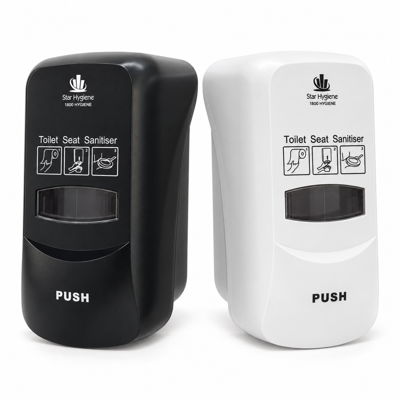 Star Hygiene Toilet Seat Sanitiser Dispenser (Black) - Complete Kit