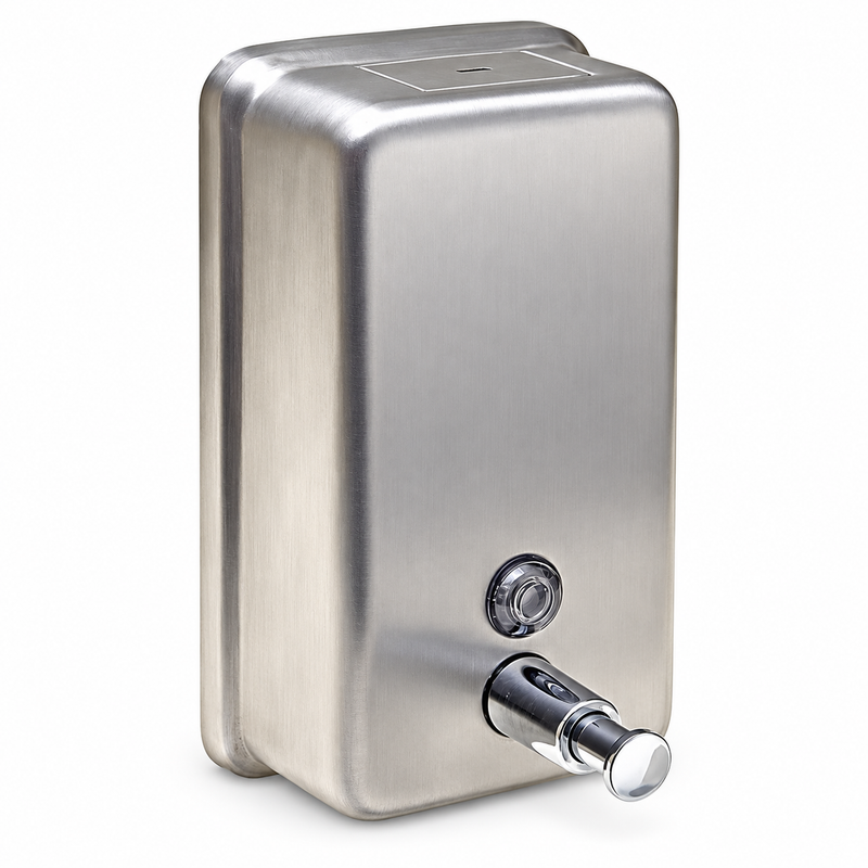 Stainless Steel Soap Dispenser 1.2L – Lockable, Satin Finish & Vandal Resistant (Square or Vertical)