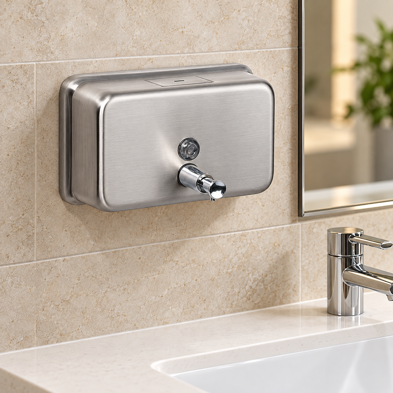 Stainless Steel Soap Dispenser - Horizontal