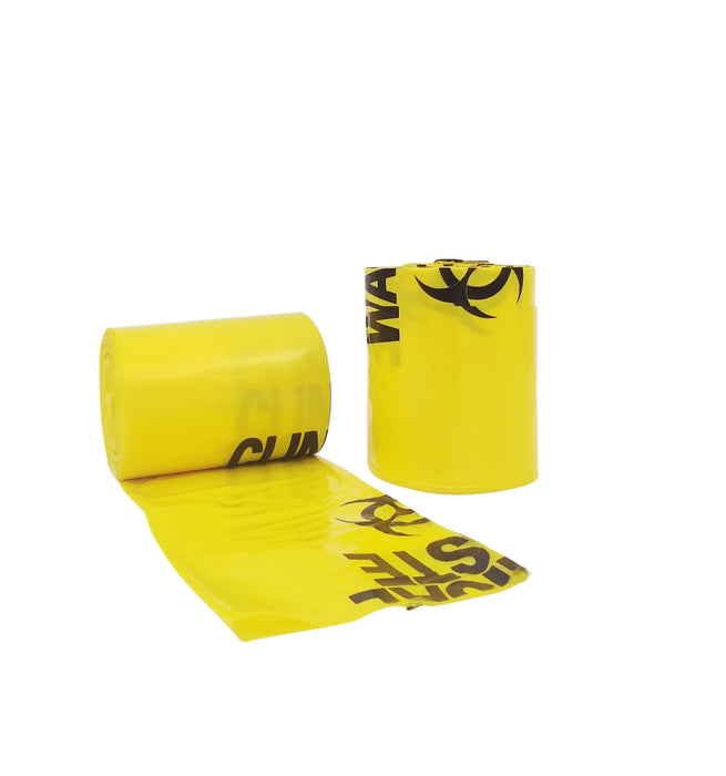 27L Yellow Clinical Waste Bags Roll, 50 Bags