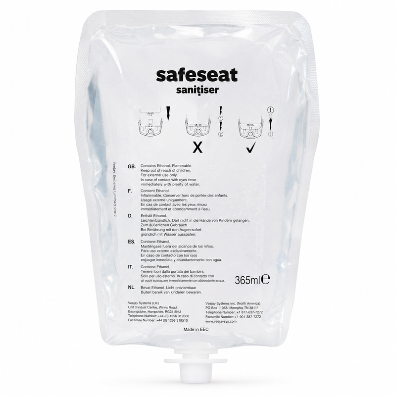 Safeseat Toilet Seat & Surface Cleaner Refill 365ML (Case 6)