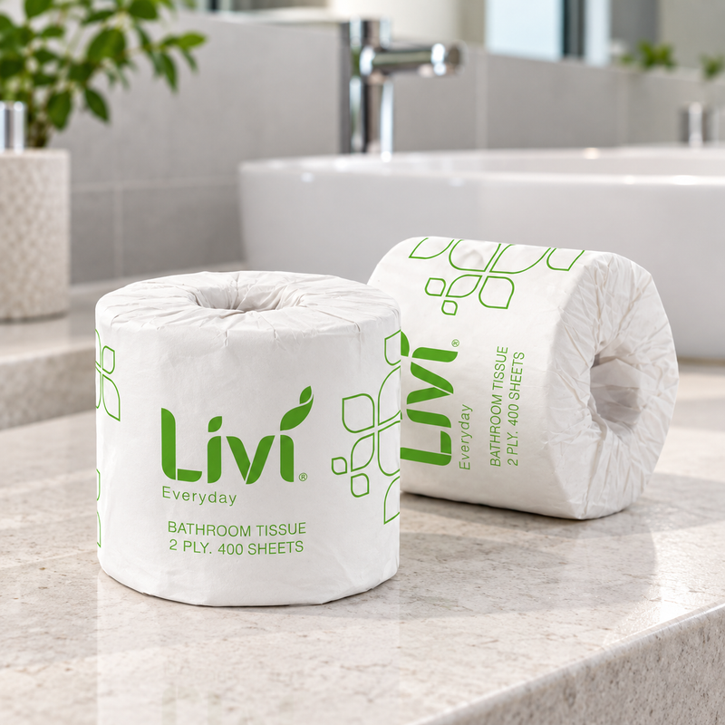 Livi Basics 2 Ply Toilet Paper – 400 Sheets (Carton of 48)