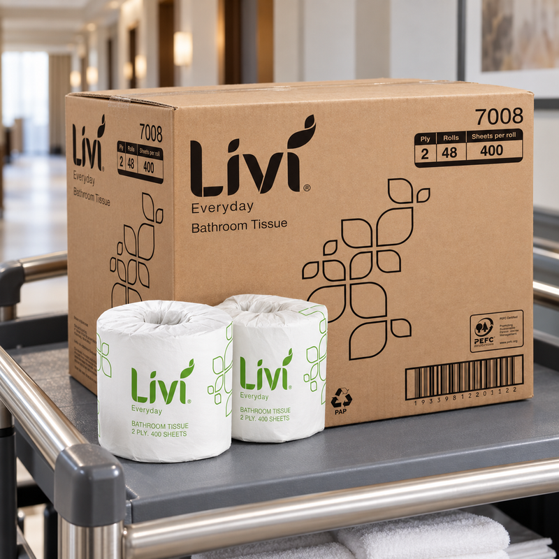 Livi Basics 2 Ply Toilet Paper – 400 Sheets (Carton of 48)