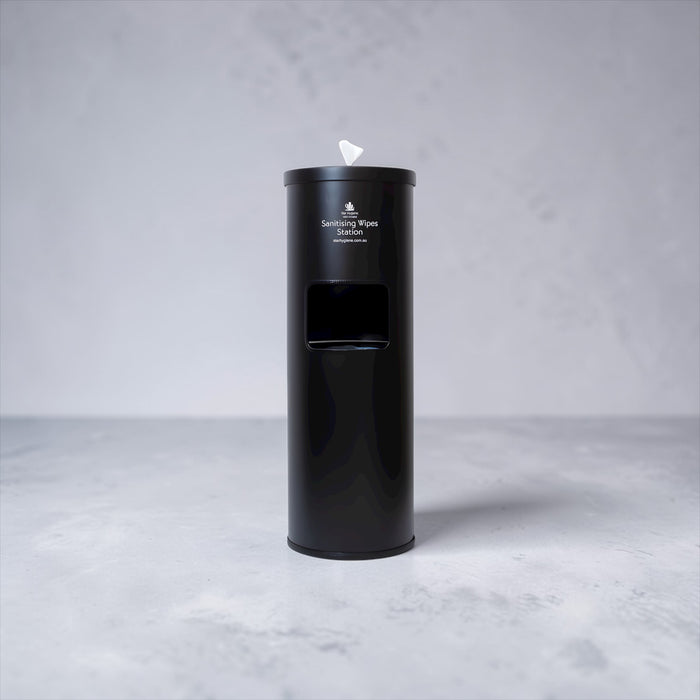 Sanitising Wipes Floor Stand – Matte Black | Star Hygiene Wipe Station