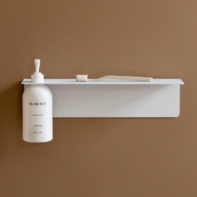 Designstuff Shelf with Single Soap Dispenser Holder, 40cm, White