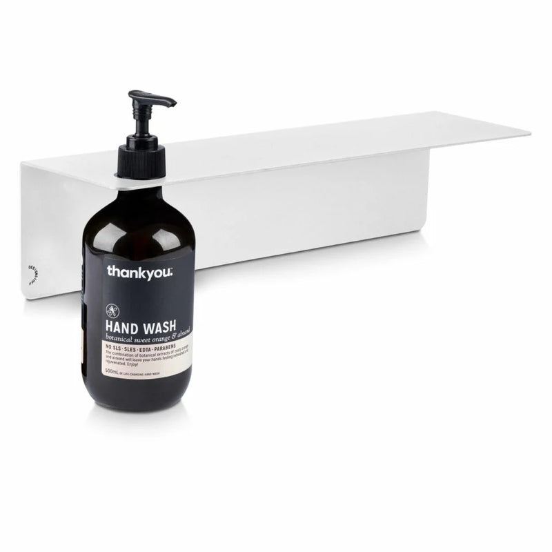 Designstuff Shelf with Single Soap Dispenser Holder, 40cm, White