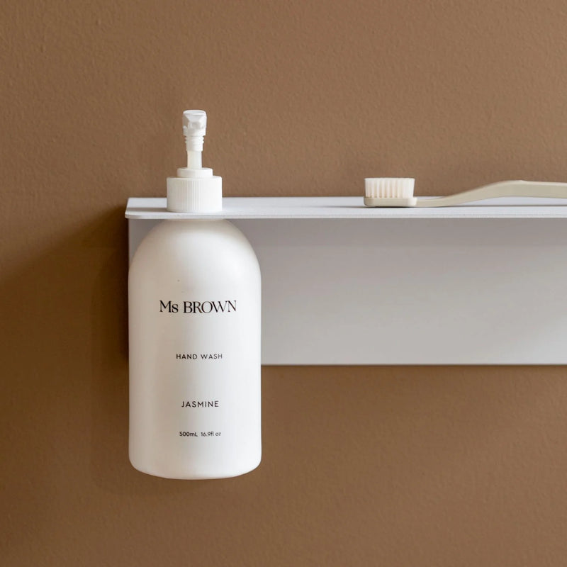 Designstuff Shelf with Single Soap Dispenser Holder, 40cm, White