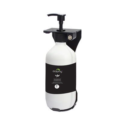 Dolphy EcoFlow 500ml Refillable Dispenser – Matte White Bottle with Black Wall Mount Bracket | Sleek Commercial & Bathroom Solution | Commercial Soap Dispenser Australia