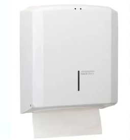 Mediclinics Hand Towel Dispenser Slimline White Epoxy Stainless Steel (DT2106 )