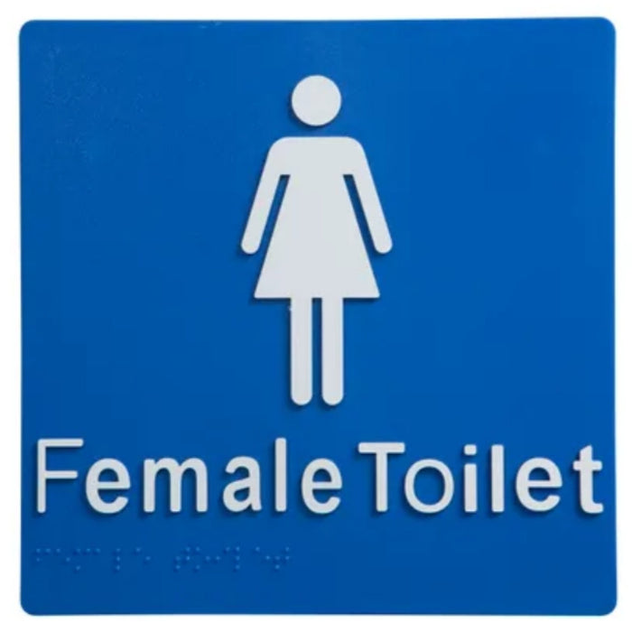 Dolphy Toilet Sign (Blue/White - Braille) | Commercial Washroom Sign Australia