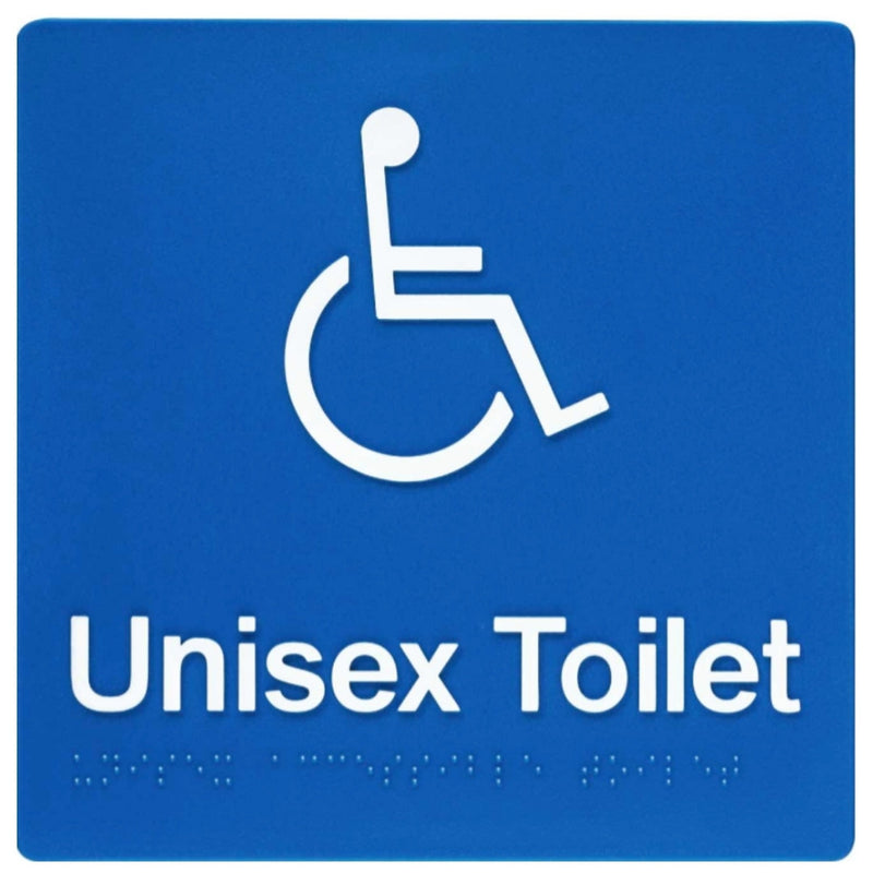 Dolphy Toilet Sign (Blue/White - Braille) | Commercial Washroom Sign Australia