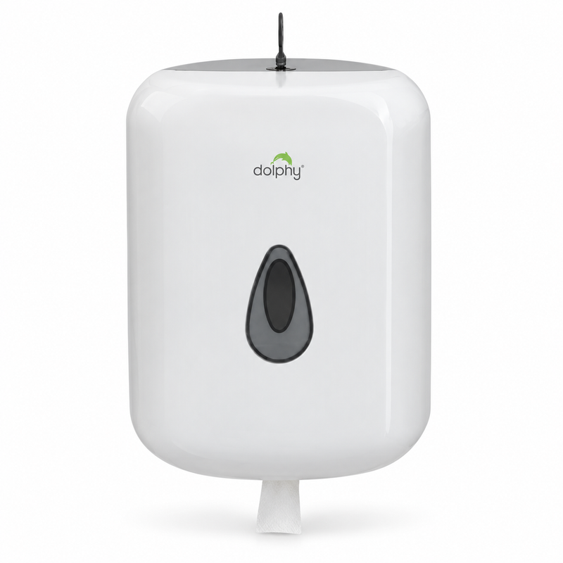 Dolphy Centre Pull Paper Towel Dispenser – White Wall Mount Australia