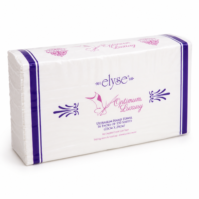 Elyse Tad Ultraslim Hand Towel – 150 Sheets x 16 Packs (Lux-2424)