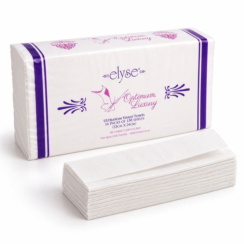 Elyse Tad Ultraslim Hand Towel – 150 Sheets x 16 Packs (Lux-2424)