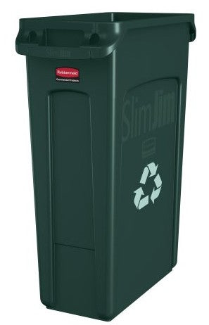 RUBBERMAID BIN-VENTED SLIM JIM® 87L GREEN