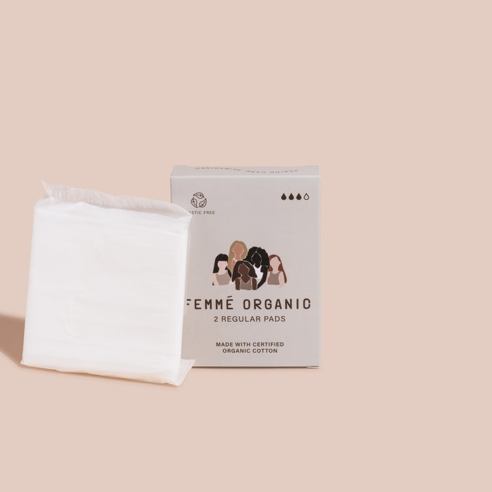 Femmé Organic Regular Organic Cotton Pads -Pack of 2 (CTN 60)